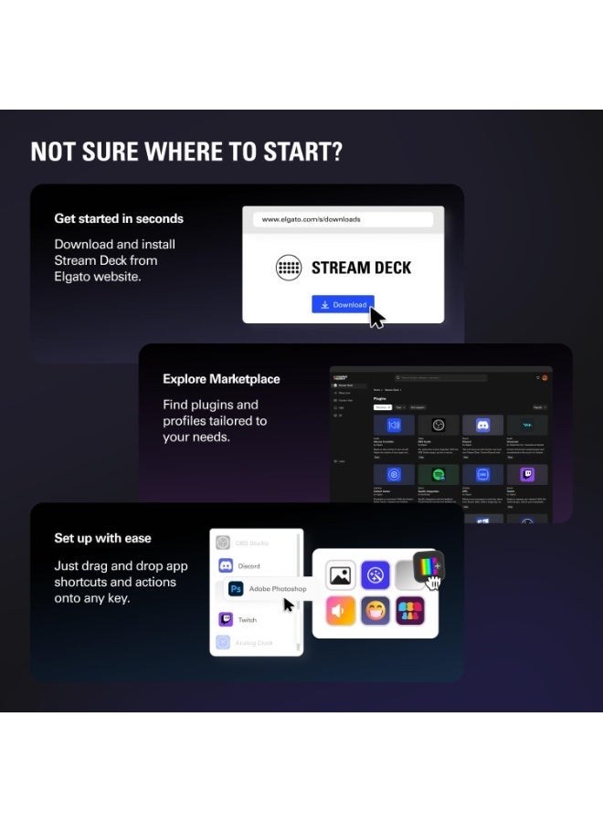 إلجاتو Elgato Stream Deck MK.2 – Studio Controller, 15 Macro Keys, Trigger Actions in apps and Software Like OBS, Twitch,  YouTube and More, Works with Mac and PC - White - Image 2
