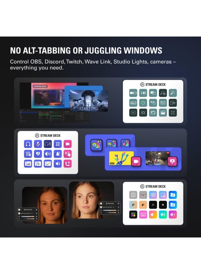 إلجاتو Elgato Stream Deck MK.2 – Studio Controller, 15 Macro Keys, Trigger Actions in apps and Software Like OBS, Twitch,  YouTube and More, Works with Mac and PC - White - Image 4