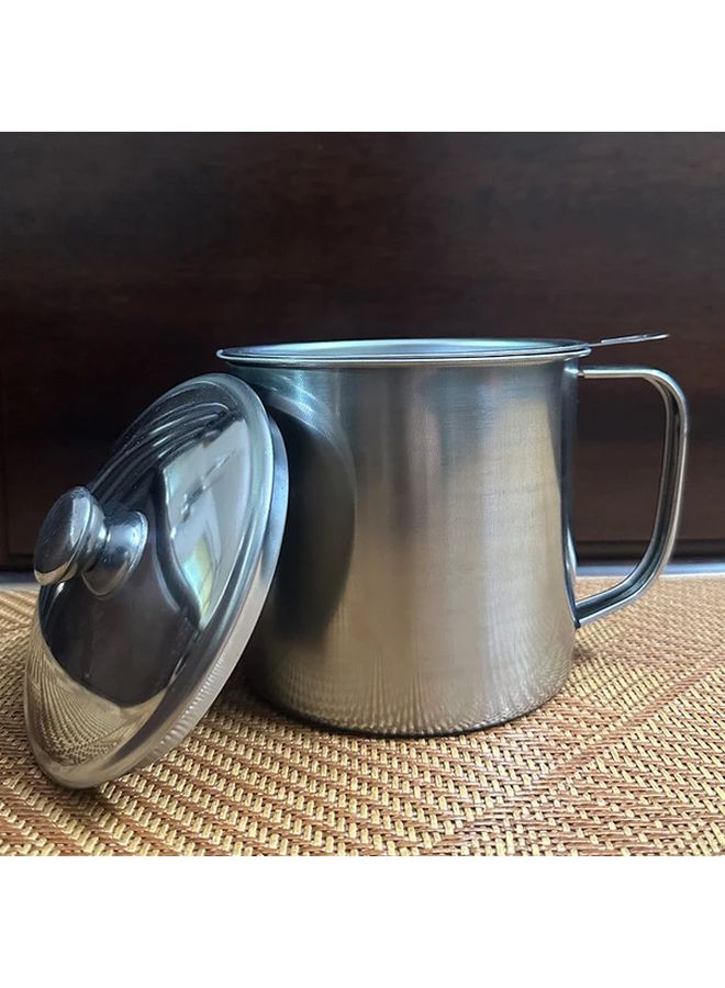 حافظ زيت الفولاذ المقاوم للصدأ مع مصفاة ١٢٤٥ مل وعاء تخزين الزيت بغطاء - Image 1