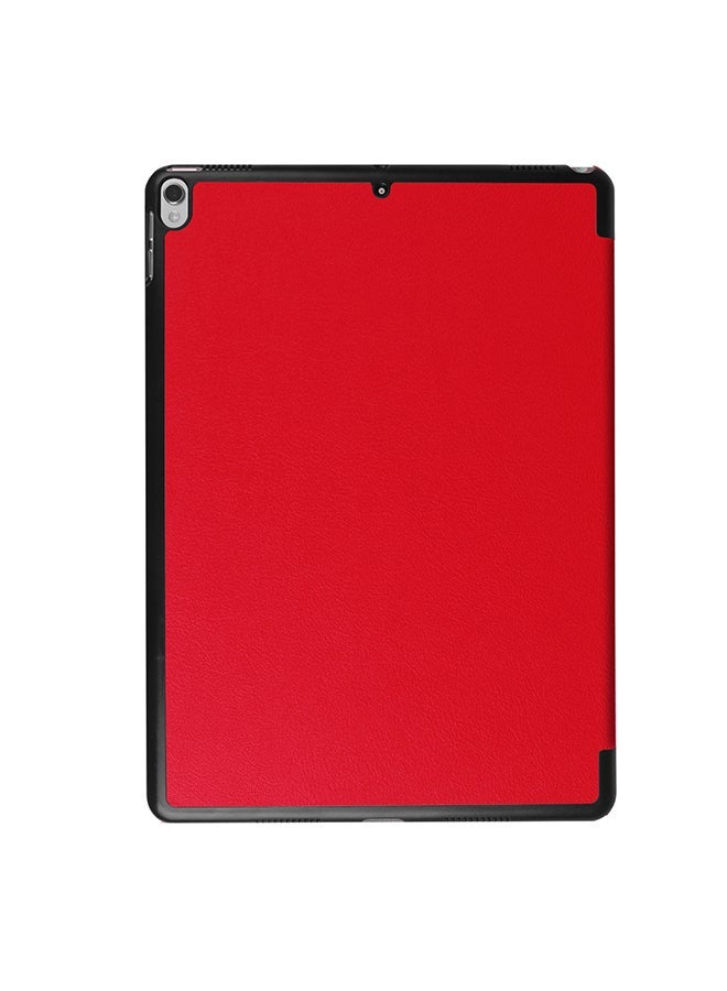 إسكدنيا Litchi Texture 3-folding Flip Case Cover With Holder For Apple iPad Pro 10.5 inch Red - Image 2