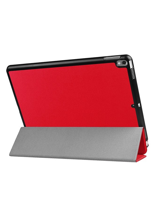 إسكدنيا Litchi Texture 3-folding Flip Case Cover With Holder For Apple iPad Pro 10.5 inch Red - Image 3