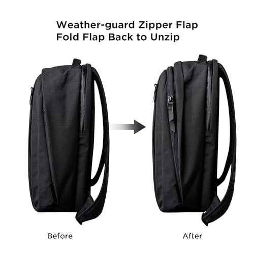 ALPAKA Metro Backpack Pro for Men 24L - Fits 16" Laptop Business Travel Backpack with YKK Zippers, MOD Key Leash & Luggage Pass-through, Durable Padded and Weatherproof Work Bag,Axoflux 600D (Black) - Image 3