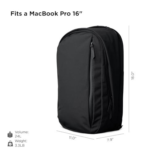 ALPAKA Metro Backpack Pro for Men 24L - Fits 16" Laptop Business Travel Backpack with YKK Zippers, MOD Key Leash & Luggage Pass-through, Durable Padded and Weatherproof Work Bag,Axoflux 600D (Black) - Image 2