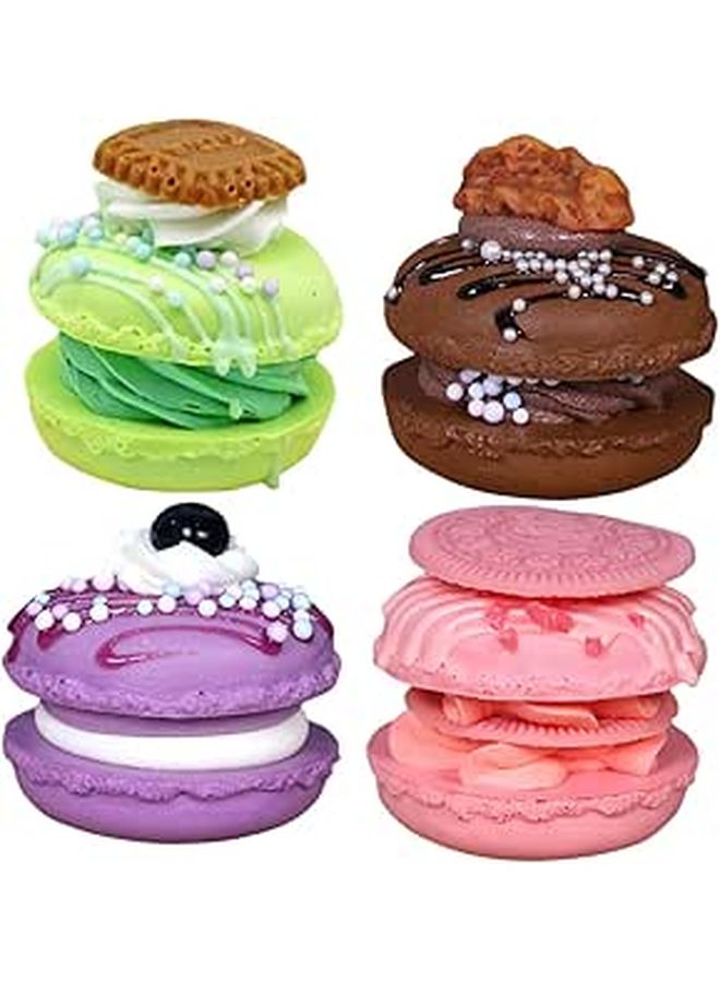 Artificial Macaron Cake Decor Prop Set Of 4 Vivid Color For Party Event Photography - Image 1
