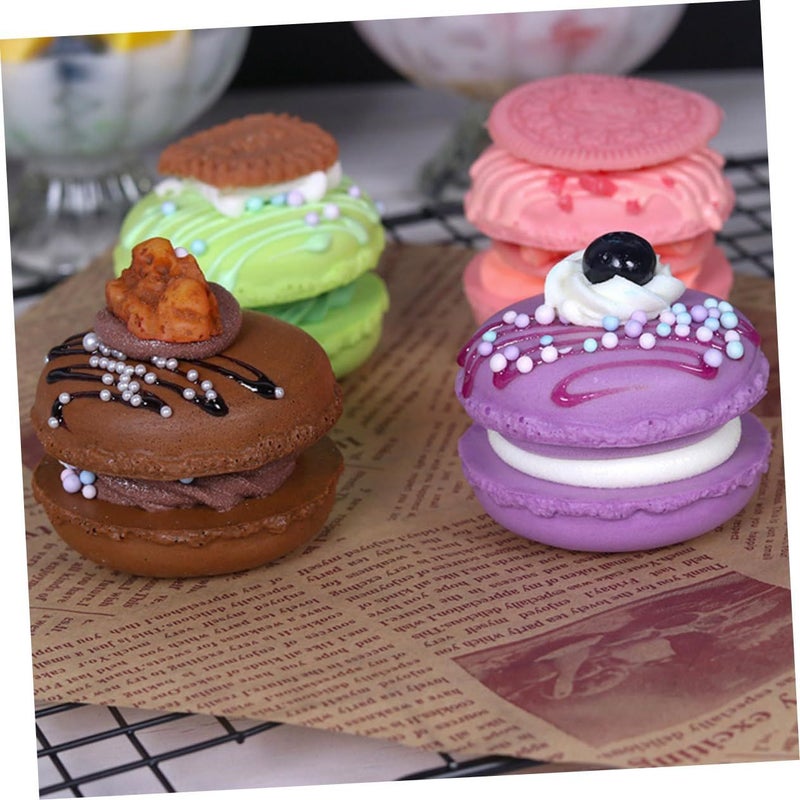 Artificial Macaron Cake Decor Prop Set Of 4 Vivid Color For Party Event Photography - Image 4