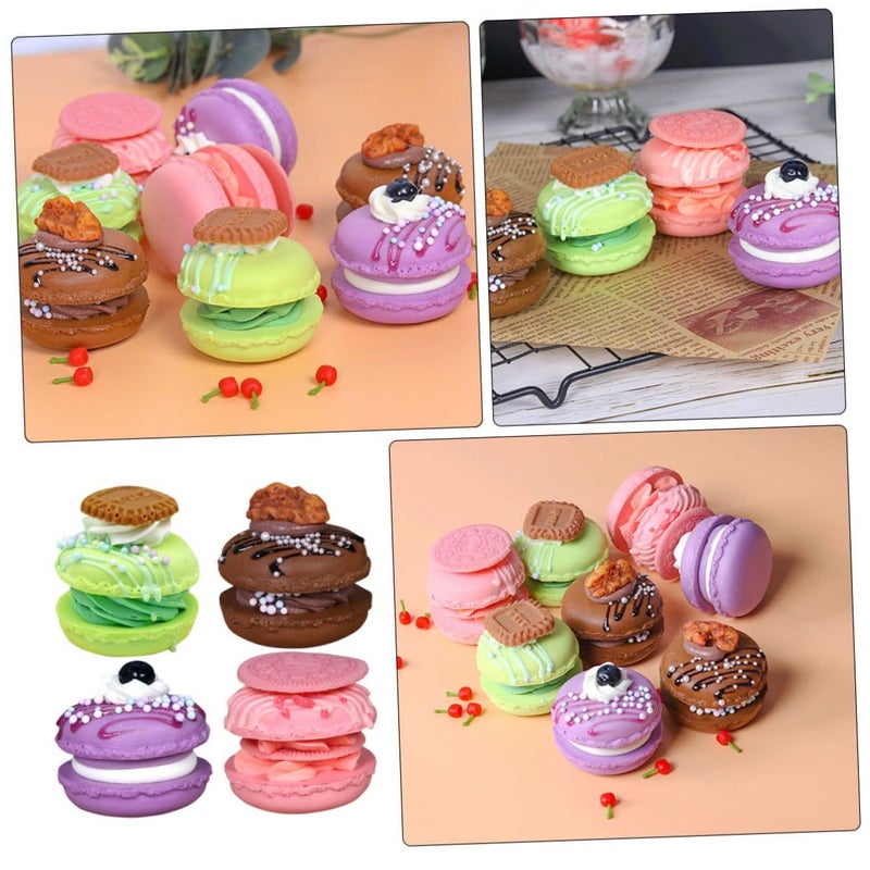 Artificial Macaron Cake Decor Prop Set Of 4 Vivid Color For Party Event Photography - Image 5
