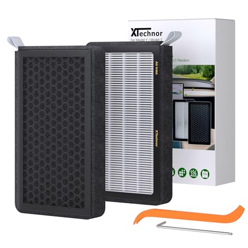 XTechnor HEPA Air Filter for Model Y Model 3 2016-2025, 2 Pack Cabin Air Filter with Activated Carbon - Image 1