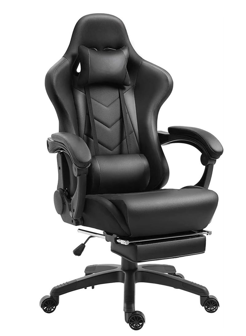 زويهاو كرسي مكتب للألعاب قابل للتعديل من الجلد عالي الظهر يدعم قطني ومساند للذراعين مريحة وعجلات صامتة - مثالي لمكتب السباق واستخدام الكمبيوتر - Image 1