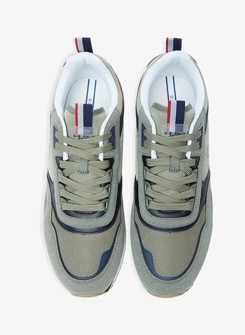 U.S. Polo Assn.  US Polo Assn MEDI GLB 6FX Men’s Casual Sneakers – Khaki & Navy Lifestyle Shoes  | Best Price UAE