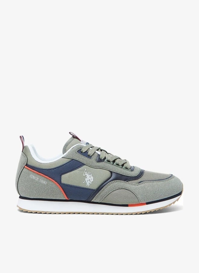 U.S. Polo Assn. US Polo Assn MEDI GLB 6FX Men’s Casual Sneakers – Khaki & Navy Lifestyle Shoes - Image 1
