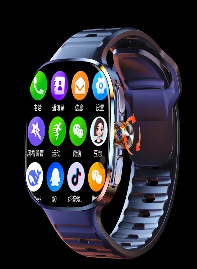 AROAQ M99 Smartwatch 4G SIM Card Android 10 Watch 2.4‘’ AMOLED Ultra Screen 2100mAh GPS WIFI NFC Smart Watches for Men-Black(3GB, 32GB)  - Image 1