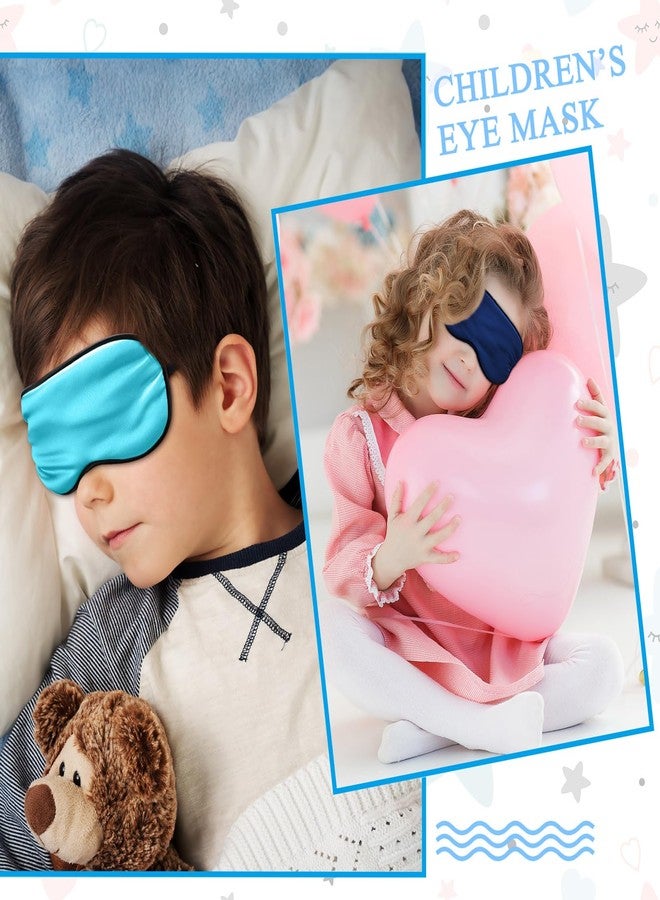 Sintege 4 Pcs Silk Eye Mask for Sleeping Kids Soft Eye Cover with Adjustable Strap Blindfold for Kids Boys Girls Christmas Travel Gift Nap Shade Blocking Light(Green, Navy Blue, Sky Blue, Dark Green - Image 3