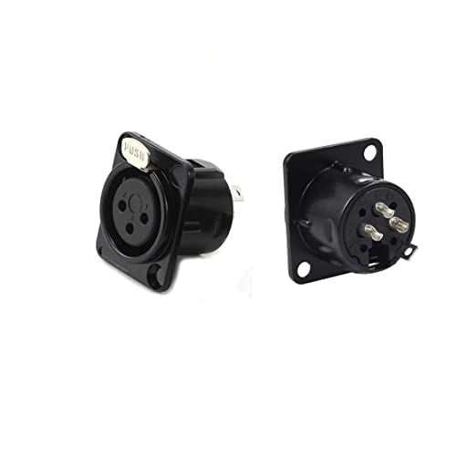 GDQLCNXB XLR Female Jack 3 Pin Panel Mount Jacks, XLR Female Socket Audio Speaker Microphone Connector 8Pcs,Black Metal Housing. - Image 4
