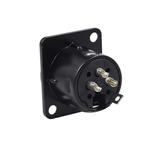 GDQLCNXB XLR Female Jack 3 Pin Panel Mount Jacks, XLR Female Socket Audio Speaker Microphone Connector 8Pcs,Black Metal Housing. - Image 3