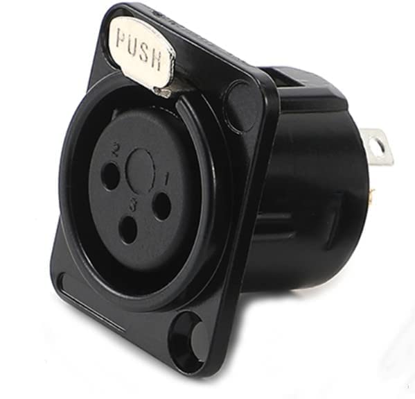 GDQLCNXB XLR Female Jack 3 Pin Panel Mount Jacks, XLR Female Socket Audio Speaker Microphone Connector 8Pcs,Black Metal Housing. - Image 5