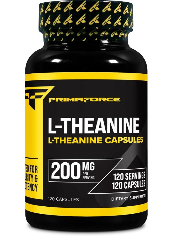 Primaforce كبسولات برايمافورس إل-ثيانين (120 كبسولة، 200 ملغ إل-ثيانين لكل حصة) - مكمل حمض أميني ثيانين - Image 1