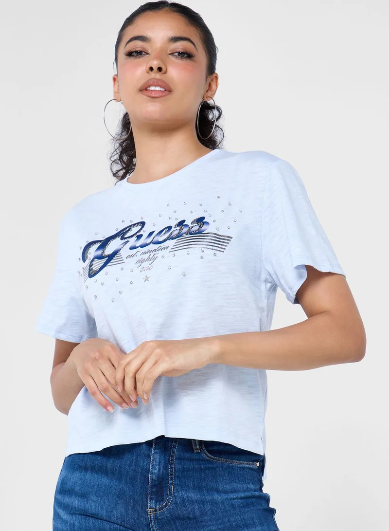 GUESS Crew Neck Graphic T-Shirt