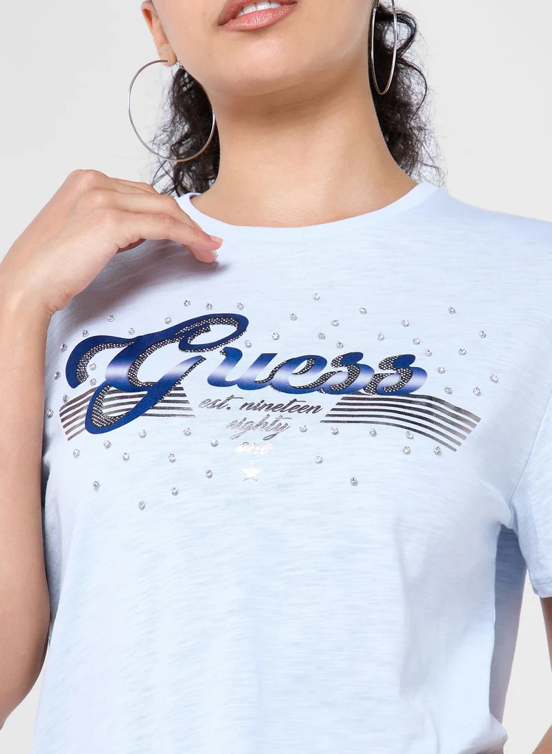 GUESS Crew Neck Graphic T-Shirt