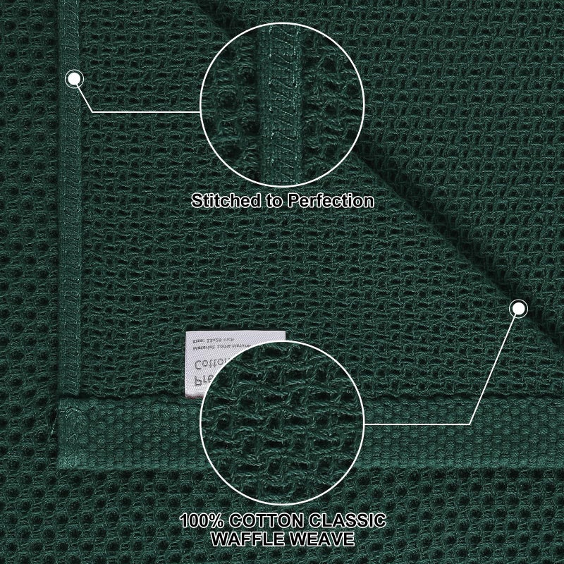 Homaxy 100% Cotton Kitchen Towels and Dishcloths Set, 12 x 12 Inches and 13 x 28 Inches, Set of 8 Bulk Kitchen Towels Set, Ultra Soft Absorbent Dish Cloths for Washing Dishes, Blackish Green - Image 2