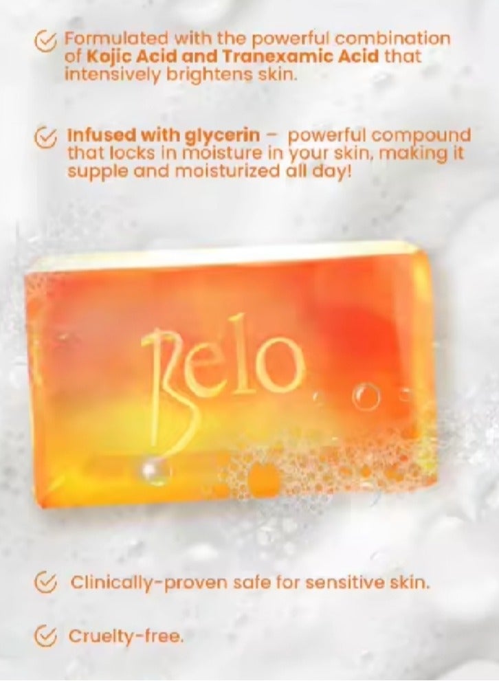Belo Essentials Belo Kojic Acid + Tranexamic Acid Extra Moisture Soap 2 × 65g - Image 3