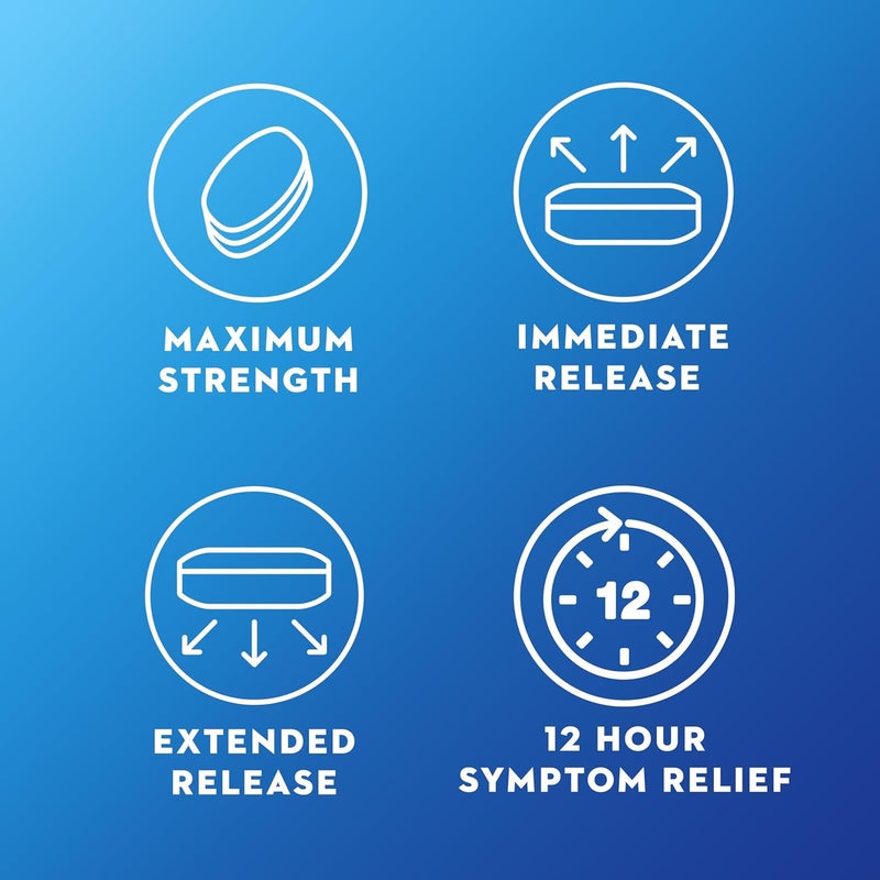 MUCINEX موكونكس 12 ساعة أقصى قوة 1200 ملغ جوايفينيسين أقراص ممتدة الإفراز لتخفيف المخاط الزائد مساعدات إزالة المخاط الزائد تخفيف احتقان الصدر 48 قرص - Image 4