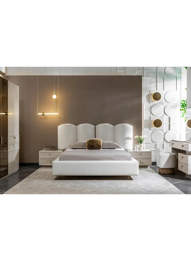 MK Kabbani Furniture Danty 7 PC Full Bedroom Set - 180x195 cm with wardrobe  - Image 2