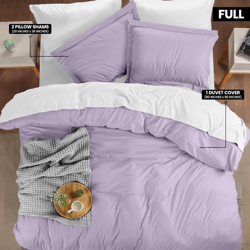 Utopia Bedding Duvet Cover Full Size - 1 Duvet Cover with 2 Pillow Shams - 3 Piece Bedding Duvet Cover with Zipper Closure - Soft Brushed Microfiber, 80 X 90 Inches (Full, Lavender) - Image 2