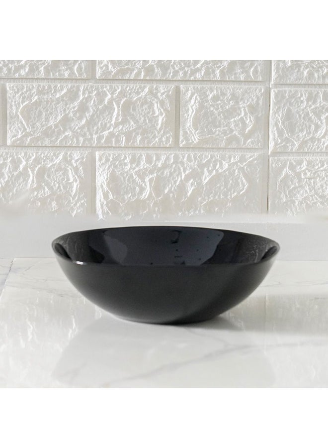 DANUBE HOME Essential Square Opal Salad Bowl – Durable Opal Glass Salad Bowl, Microwave & Dishwasher Safe, Elegant Dinnerware for Home, Kitchen, Restaurants, Perfect for Serving Salads and Fruits - Black - 24 cm - Image 1