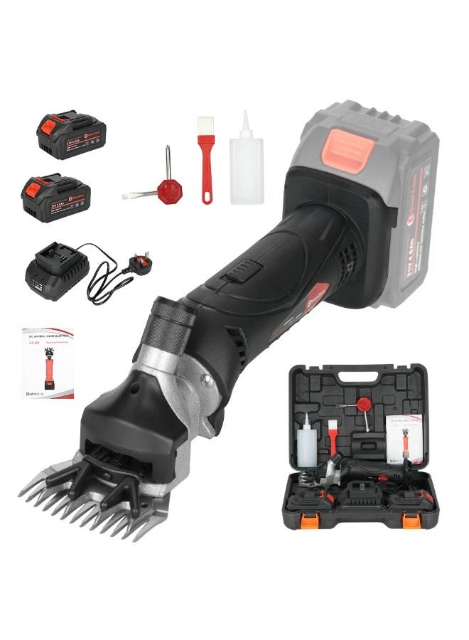 جيرزون مقصات أغنام كهربائية مطورة من جير زون، 1000 وات، مقصات أغنام كهربائية احترافية، مجموعة أدوات العناية بالماشية في المزرعة، 6 سرعات شديدة التحمل للأغنام والماشية والماعز أو غيرها من الحيوانات ذات الفراء السميك - أسود - Image 1