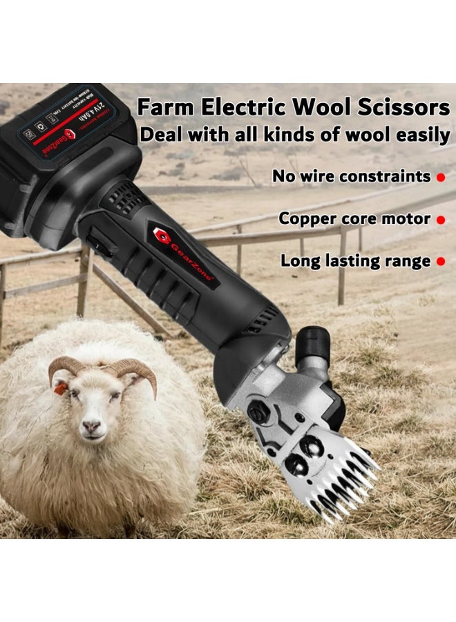 جيرزون مقصات أغنام كهربائية مطورة من جير زون، 1000 وات، مقصات أغنام كهربائية احترافية، مجموعة أدوات العناية بالماشية في المزرعة، 6 سرعات شديدة التحمل للأغنام والماشية والماعز أو غيرها من الحيوانات ذات الفراء السميك - أسود - Image 4
