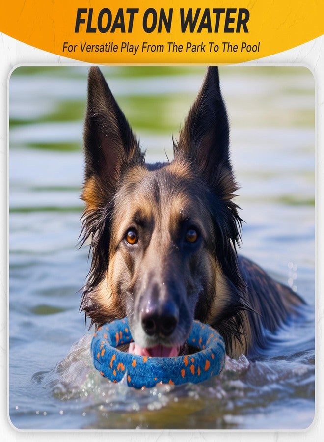 FUSOTO Dog Ring Toy, Indestructible Flying Discs for Throwing Catching, Water Floating Dog Training Ring for Medium Large Breeds (Blue - φ9 inches) - Image 5