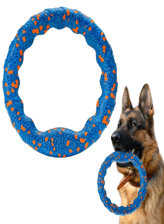 FUSOTO Dog Ring Toy, Indestructible Flying Discs for Throwing Catching, Water Floating Dog Training Ring for Medium Large Breeds (Blue - φ9 inches) - Image 1