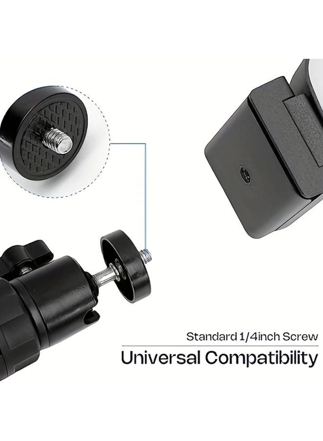 Black 360 Rotating Mini Gimbal Stand For Projectors Cameras DSLRs Compact Adjustable Desktop Holder - Image 5