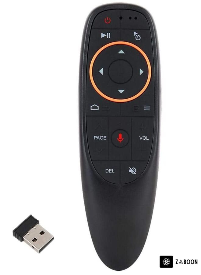 Zaboon Voice Remote Air Mouse Remote, 2.4G RF Wireless Remote Control with 6 Axis Gyroscope and IR Learning, Air Fly Mouse with Voice Input for Android TV Box/PC/Smart TV/HTPC/Projector