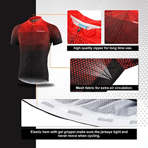 BERGRISAR Men's Cycling Jerseys Short Sleeves Bike Shirt - Image 4