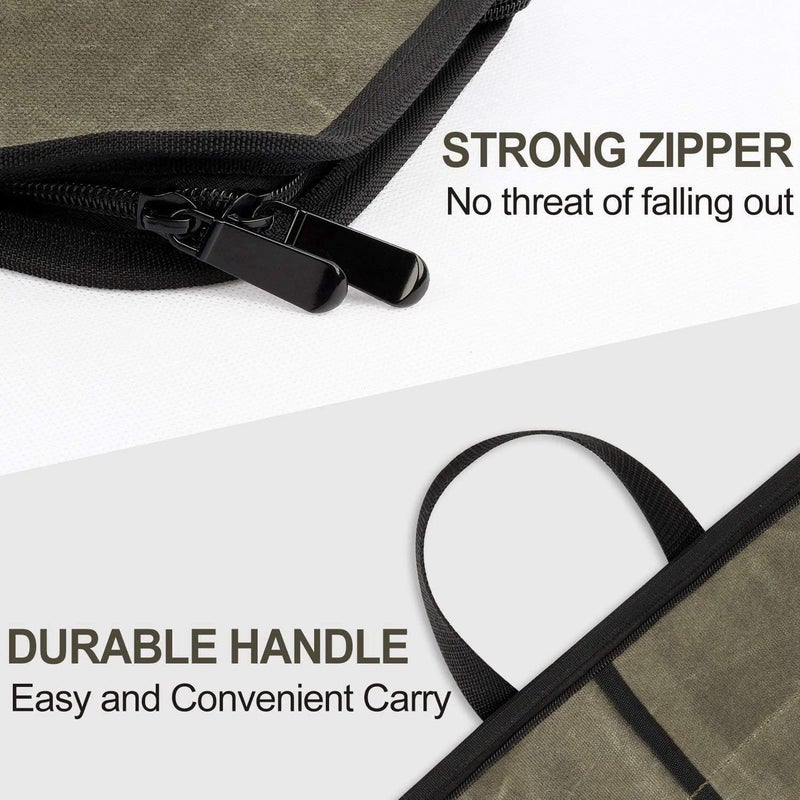 Portable Canvas Chef Knifes Storage Bag, Zipper Outdoor Picnic Knifes Storage Bag - Image 2