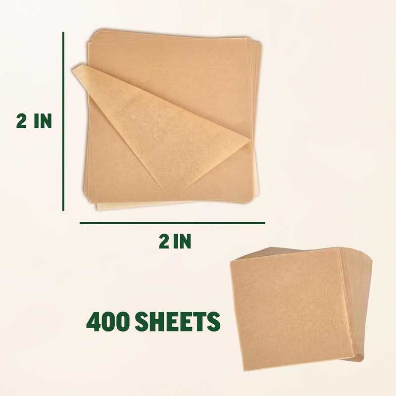 Zenlogy Unbleached Parchment Paper Squares 2x2 (400 Sheets) - Perfect for Storing Freezing Separating Baking Diamond Painting - Image 4