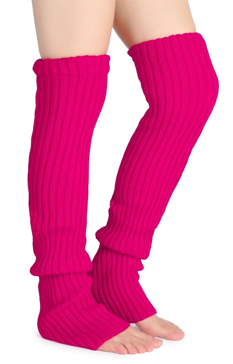 Pareberry Women's Winter Over Knee High Footless Socks Knit Warm Long Leg Warmers (Pink, 27 Inches) - Image 2