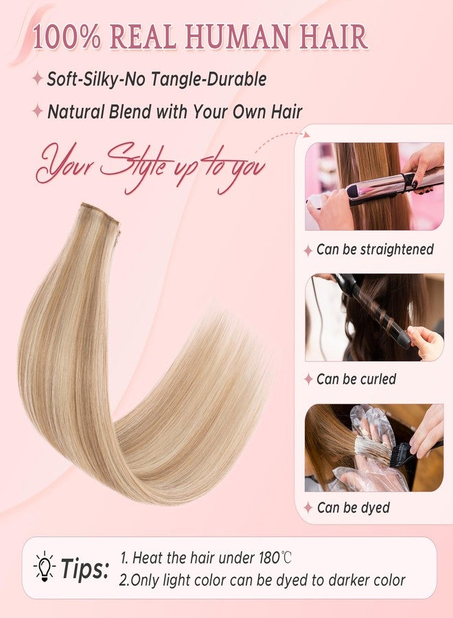 SEGO Clip In Short Hair Extensions Real Human Hair Single 6 Pcs Individual Clip Ins Highlight Remy Balayage Straight Soft Seamless Hairpieces for Women -10 Inch #12P613 Golden Brown&Bleach Blonde - Image 4