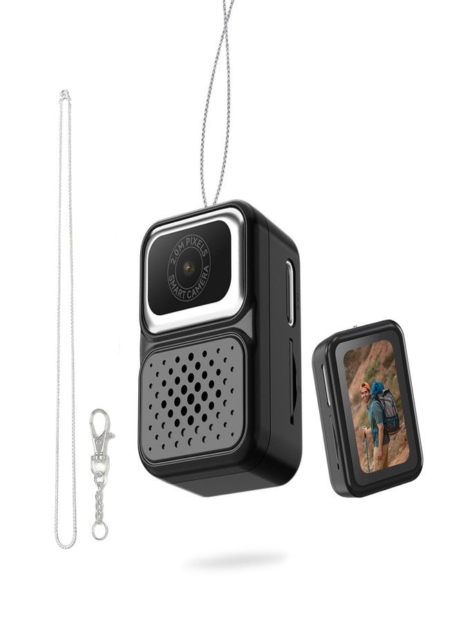 كاميرا FETACA الصغيرة مع أوضاع فلتر، فيديو عالي الدقة، مصباح يدوي وسلسلة مفاتيح | كاميرا تصوير فيديو محمولة لطيفة للسفر، هدايا ومرح (أسود معدني) - Image 1