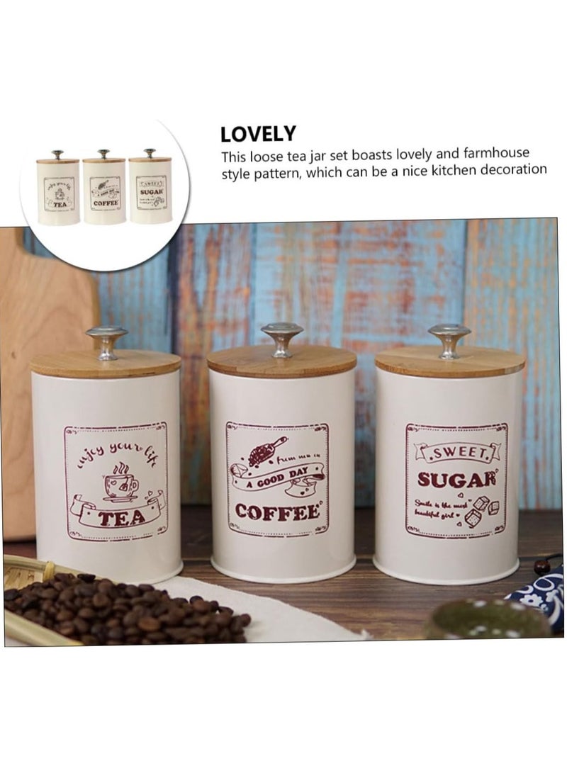 XiuWoo 3-Piece Large Capacity Stainless Steel, Coffee Kitchen Canister, Sugar Organizer, Tea Storage Box, Coffee Storage Jars, Kitchen Containers Storage Set with Bamboo Lids - Image 5