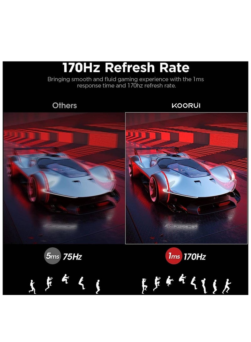 KOORUI KOORUI 24.5 FHD 170Hz VA Gaming Monitor, 1ms Response Time , Black | 25E3A - Image 3