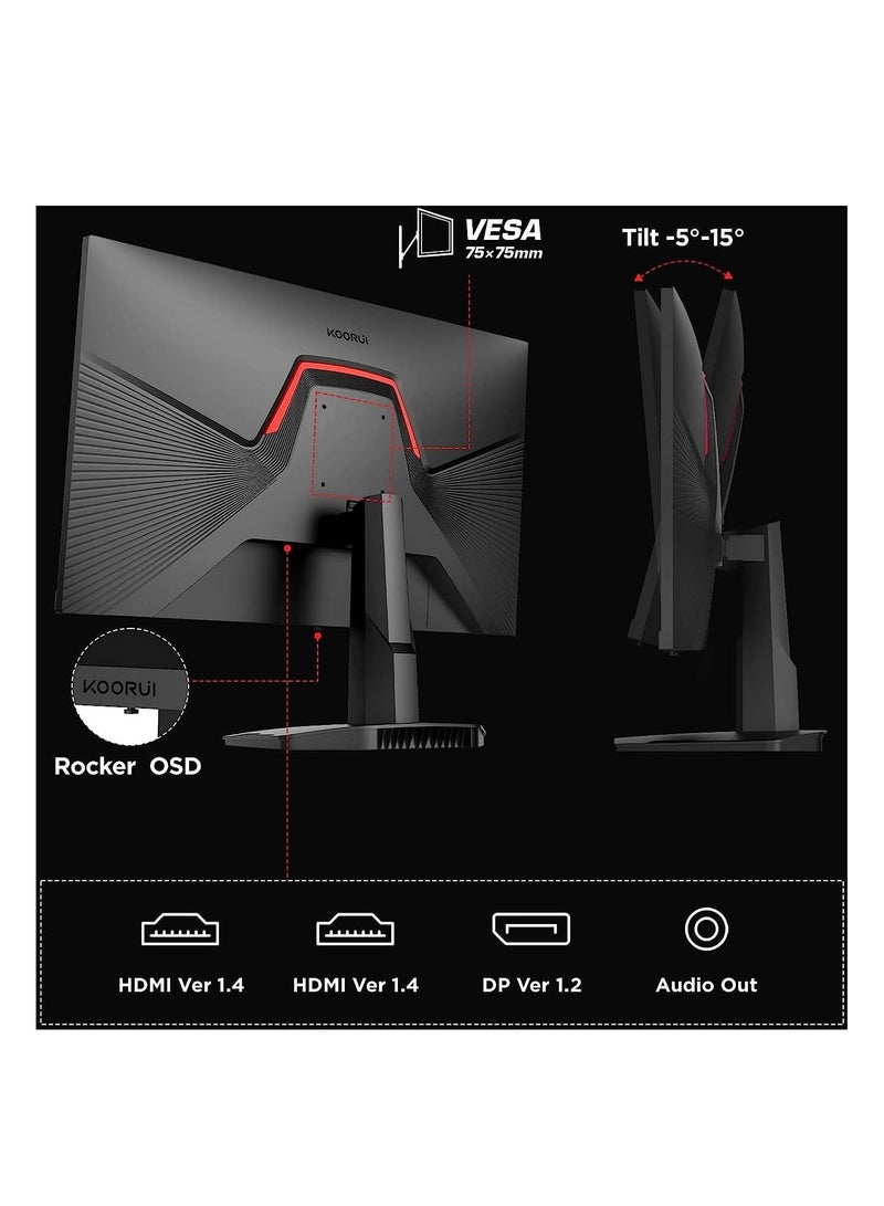 KOORUI KOORUI 24.5 FHD 170Hz VA Gaming Monitor, 1ms Response Time , Black | 25E3A - Image 5