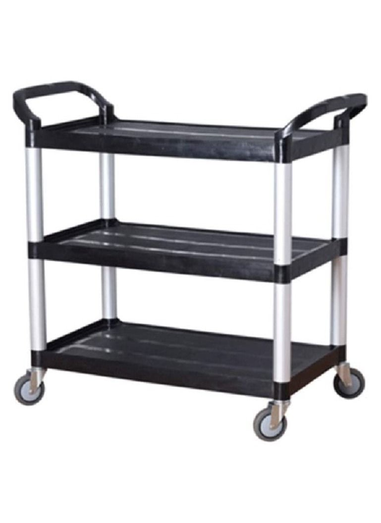 LACOT GENERAL TRADING LLC Large Utility Rolling Cart Kitchen Trolley, 3 Tier Commercial Rolling Service Cart for Hotel Restaurant  - Image 1