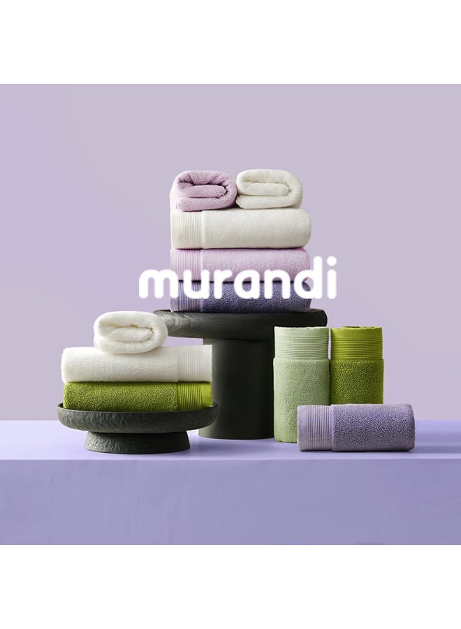 JD.com Jdjz 138G Thickened Mulan Di Towel Avati Long-Staple Cotton 7A Antibacterial Pure Cotton Face Towel 2Pcs Mist Purple + Dawn Purple - Image 1