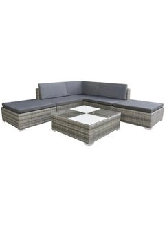 vidaXL 6 Piece Garden Lounge Set with Cushions Poly Rattan Grey - pzsku/Z8C073956856C1C169AFDZ/45/_/1696410915/388c8db9-cf57-4e31-b1a3-f544154a7137