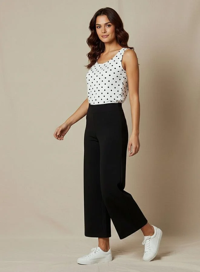 Splash FAV Regular Fit Tank Top with Polka Dot Print