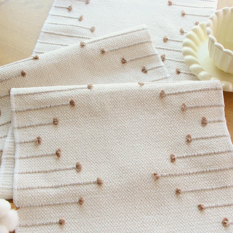 FEXIA Boho Table Runner with Tassels 72 Inches Long for Home Decor Room Decor Farmhouse Rustic Macrame Table Runners for Dining Bedroom Bridal Shower(12x72 Inches) - Image 3