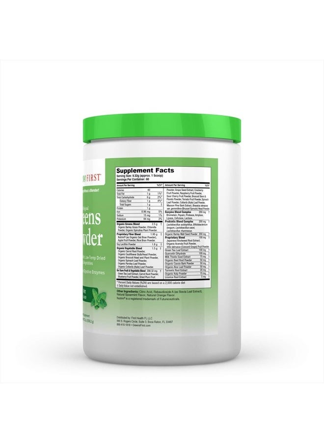Greens First - Mint - 60 Servings - Greens Powder Superfood, 49 Organic Fruit & Vegetable Superfoods, Antioxidant Juice Smoothie Mix Supplement, Dairy Free, Vegan & Non-GMO - 19.72 oz - Image 1