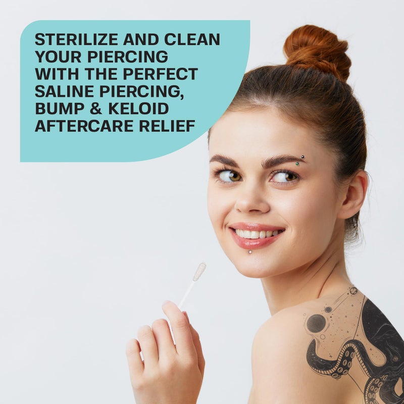 BASE LABORATORIES Base Labs Keloid Bump Removal Gel Swabs | Piercing Aftercare Gel Swabs for Piercing Bump Treatment | Medicated Piercing Cleaner Saline Solution for Ear, Nose, Belly, Body Piercings | 36 Swabs - Image 4